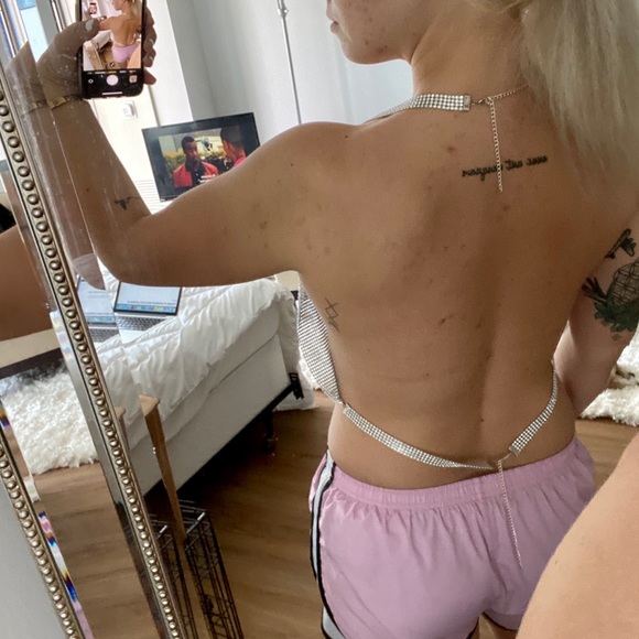 🚨LAST ONE🚨 Silver Chain diamanté halter top - Picture 7 of 8